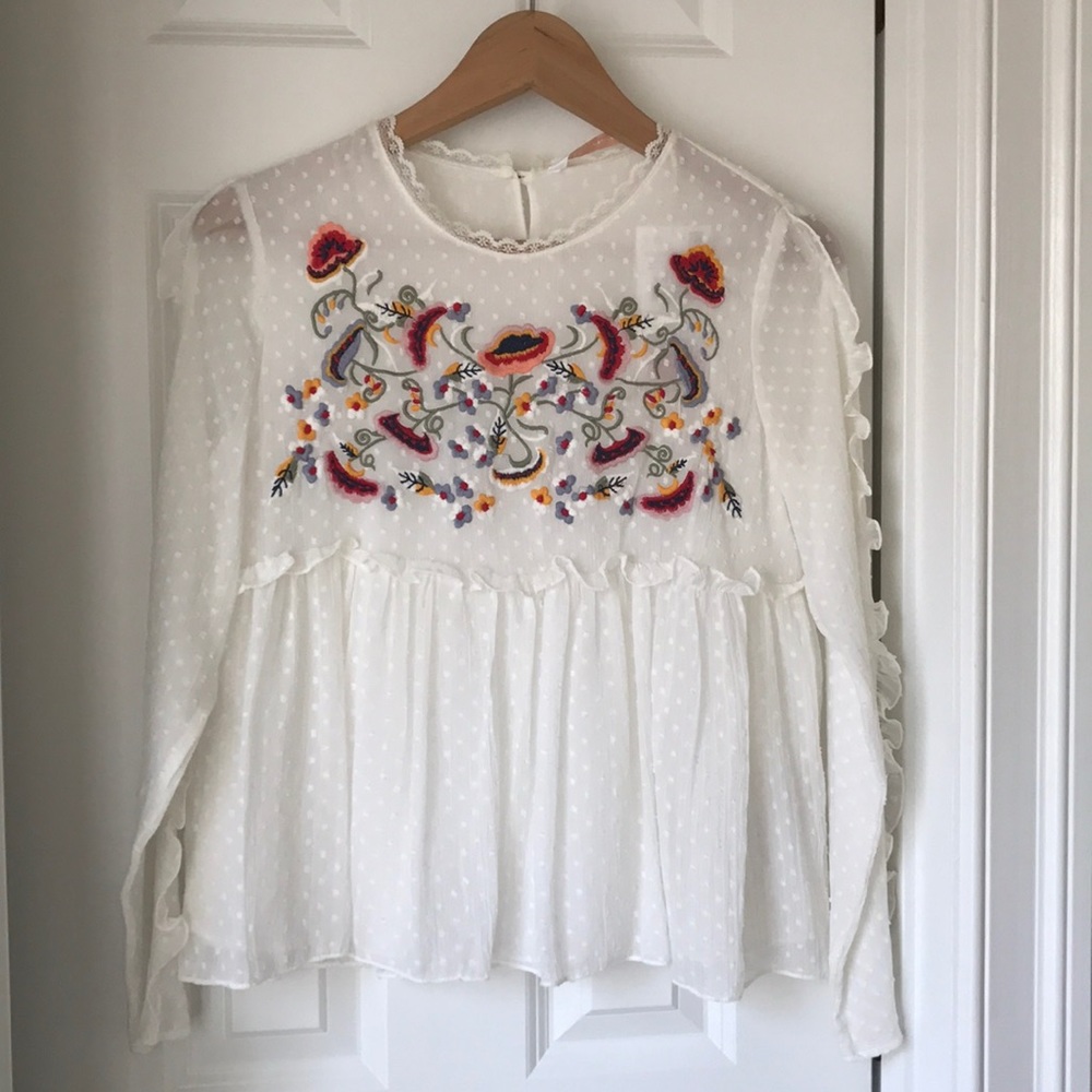 White floral top